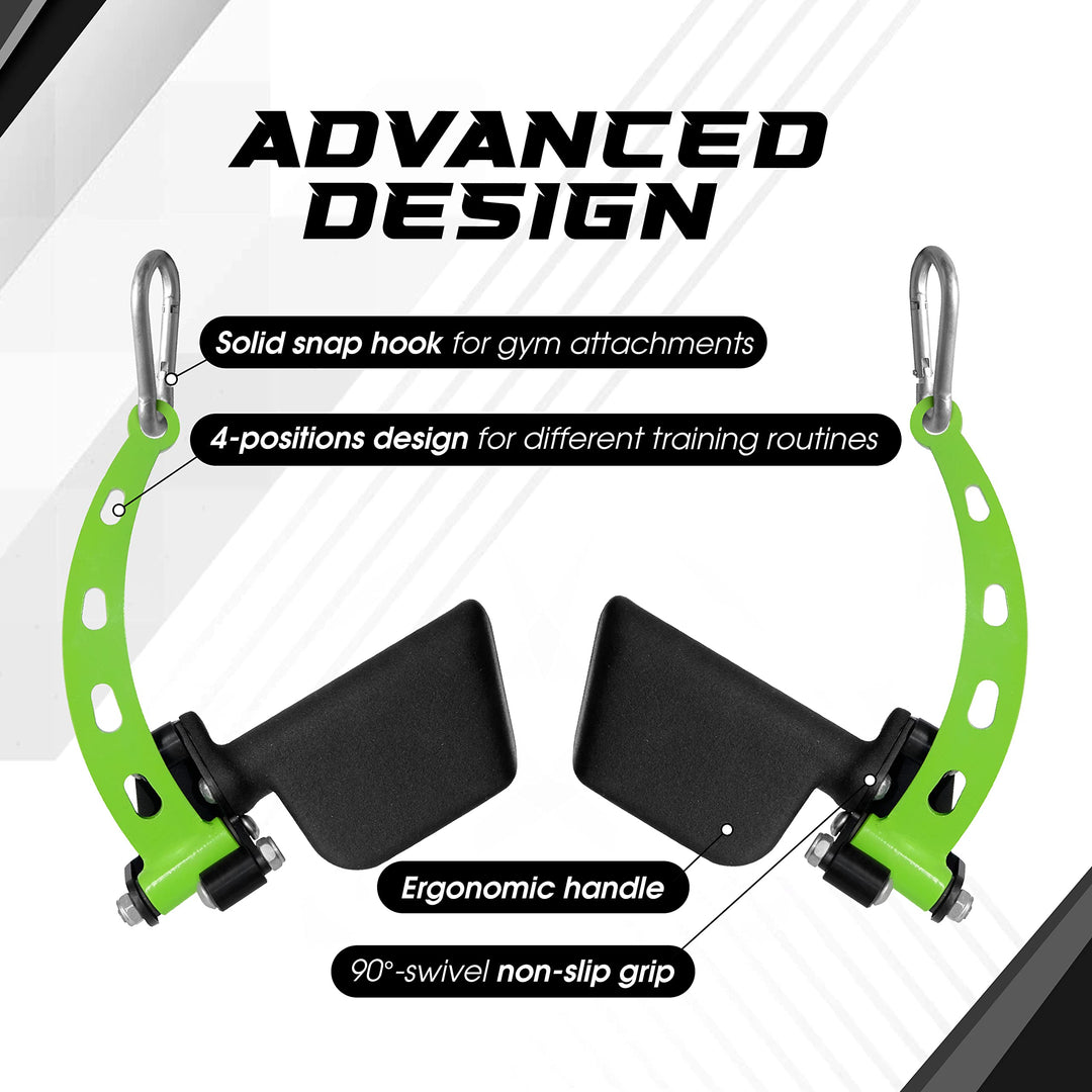 Neutral Paddle Grip LAT Pull Down Bar, Range of Motion Spreader Handle Cable Attachments