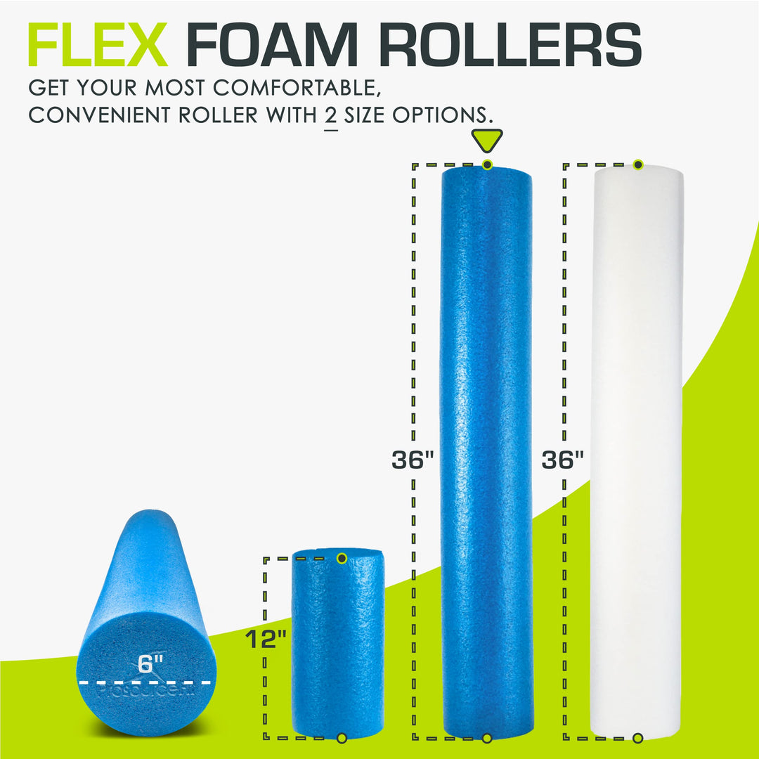 Flex Foam Rollers for Muscle Massage, Physical Therapy, Core & Balance Exercises Stabilization