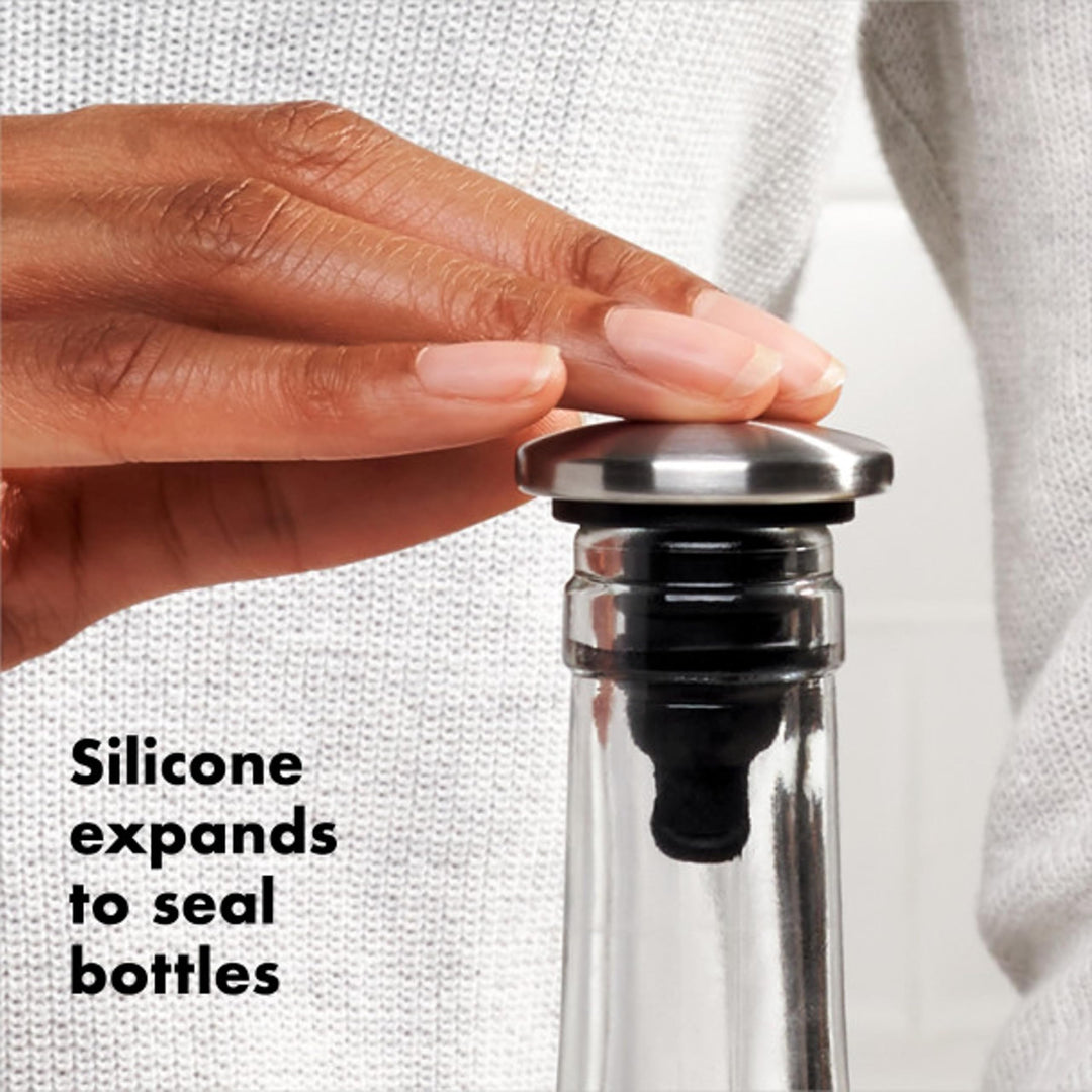SteeL Expanding Wine Stoppers, 2 Count