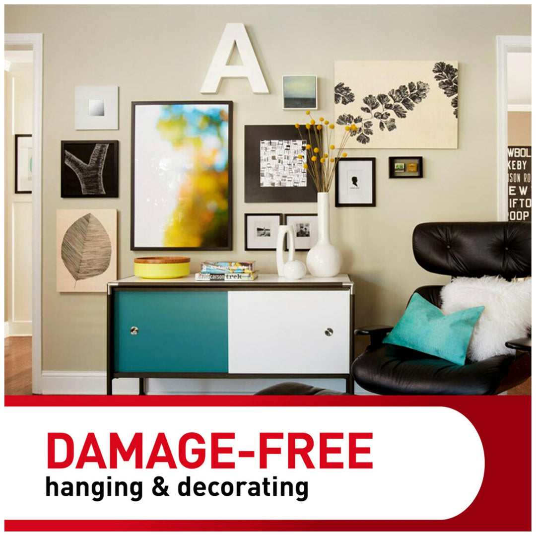 Medium and Large Picture Hanging Strips, Damage Free Hanging Picture Hangers, No Tools Wall Hanging Strips for Living Spaces, Black, 8 Medium Pairs and 8 Large Pairs