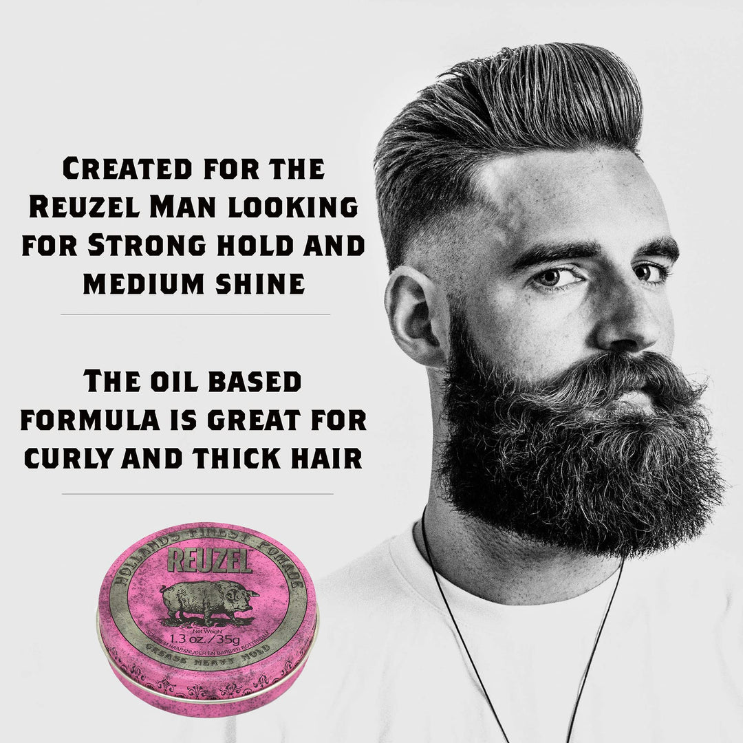 Pink Grease Heavy Hold Pomade Piglet 1.3oz