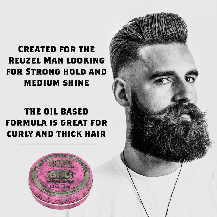 Pink Grease Heavy Hold Pomade Piglet 1.3oz