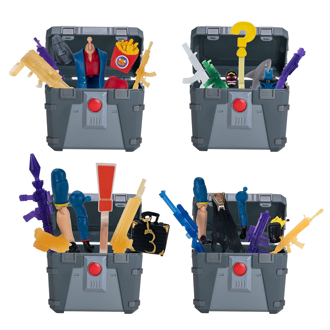 Henchman Chest Shark Collectible Accessory Set Bundle- Includes 4 Shark Style Henchman Chests, 8 Back Bling, 12 Weapons, 8 Shark Henchman Build-A-Figure Pieces. More Styles Dropping Soon