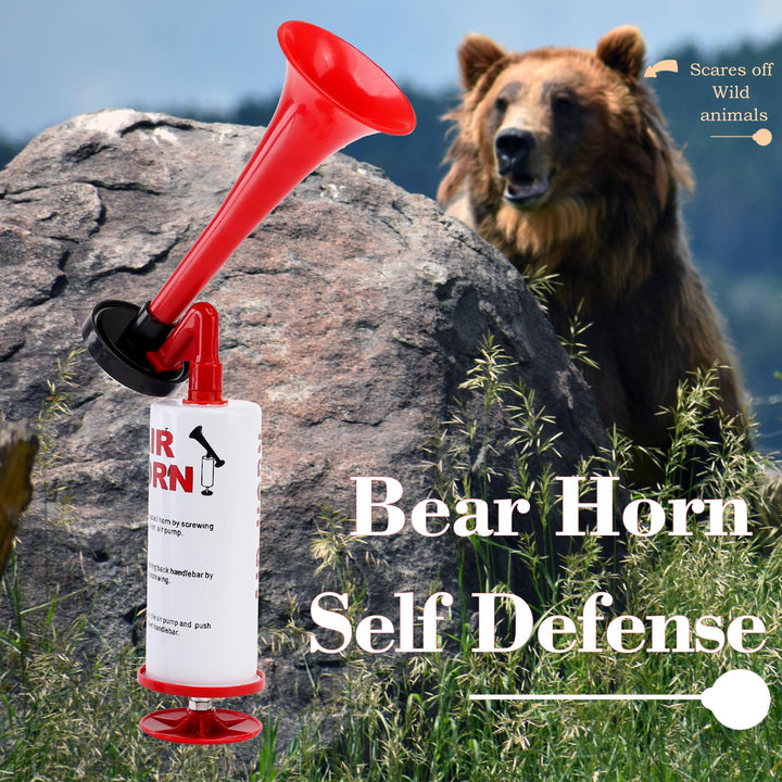 Handheld Air Horn, Aluminum+ABS Portable Handheld Air Pump Horn, Loud Noise Maker Safety Horn for Boats Cars Sporting Events Camping Universal Reusable Eco-Friendly