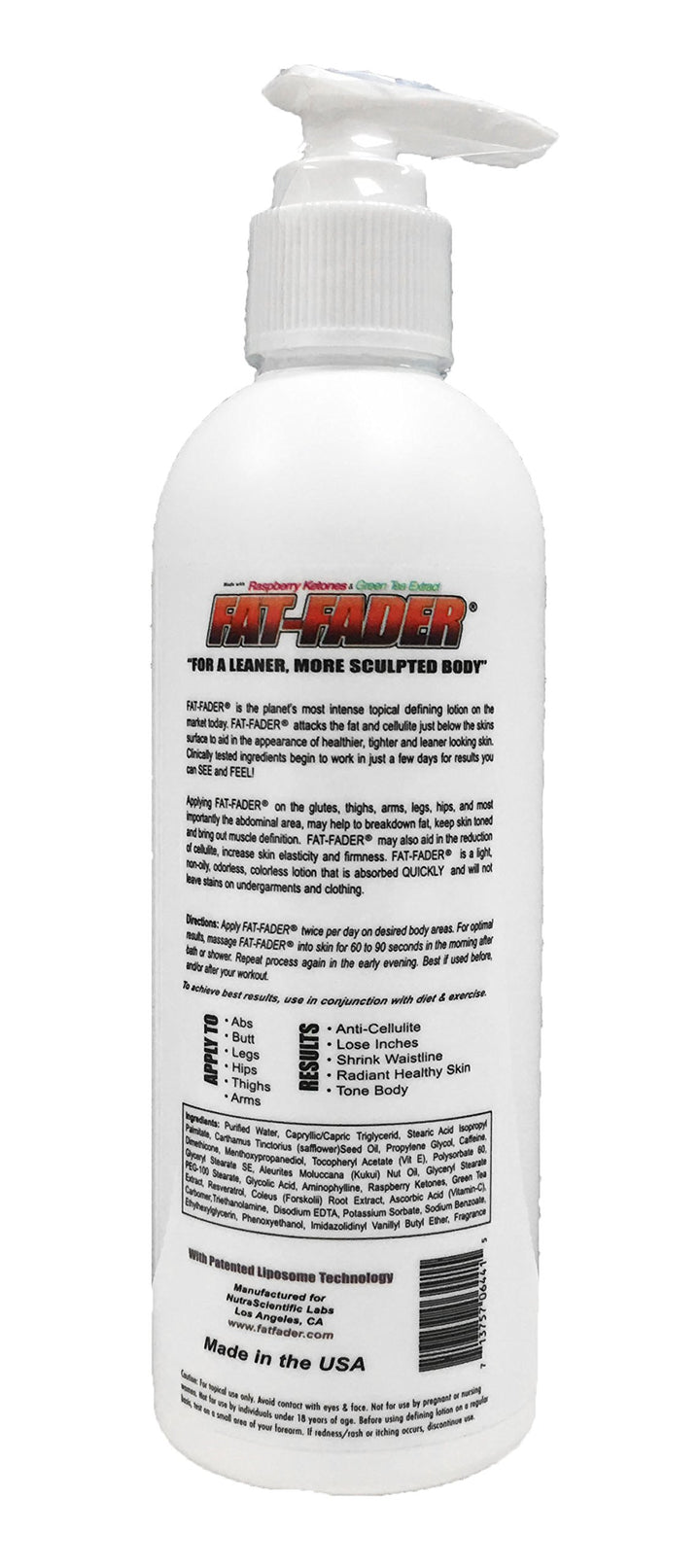 Fat-Fader Body Toning Lotion w 2.5% Aminophylline & Raspberry Ketones 8 fl oz