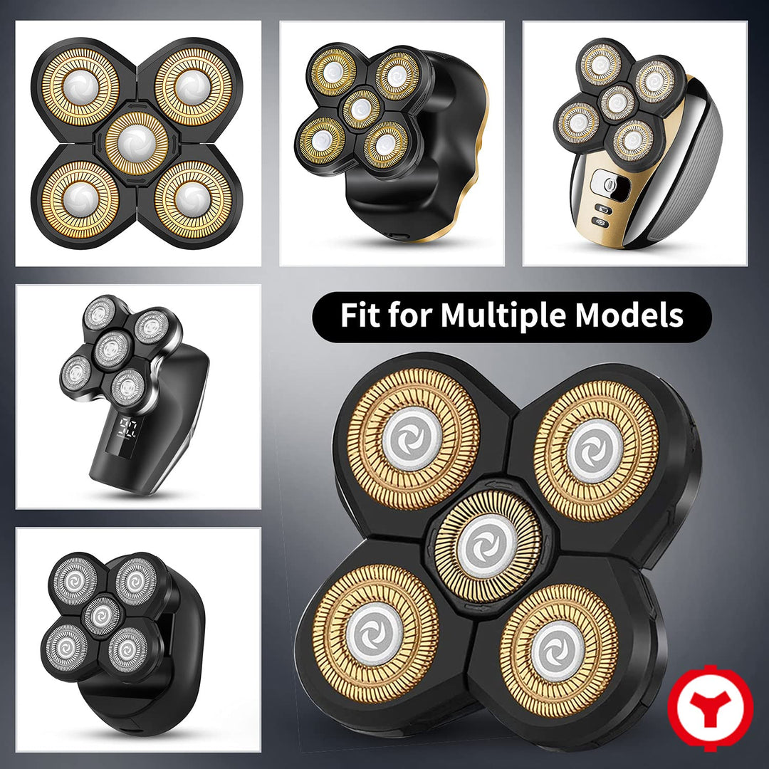 5D Electric Shavers Replacement Heads Bald Replacement Heads Razor Blades Electric Replacement Heads for Electric Razors Head Shaver Replacement Blade Bald Head Shavers for Men