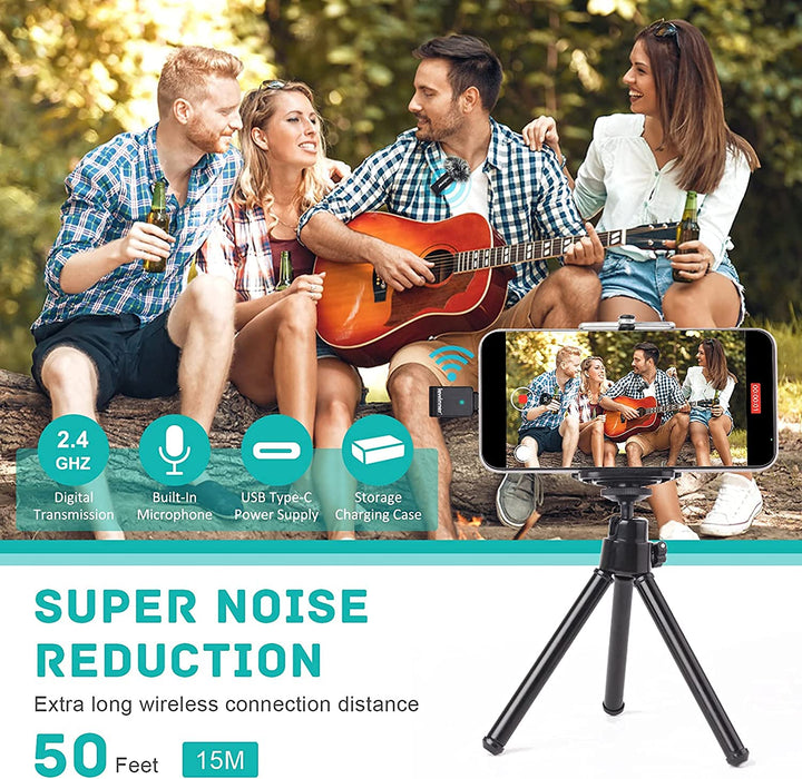 Wireless Lavalier Microphone with Charging Case - 2.4GHz Lapel Mic for iPhone iPad Android Computer Laptop TikTok YouTube Facebook Live Stream Vlog - Plug&Play/Noise Reduction…