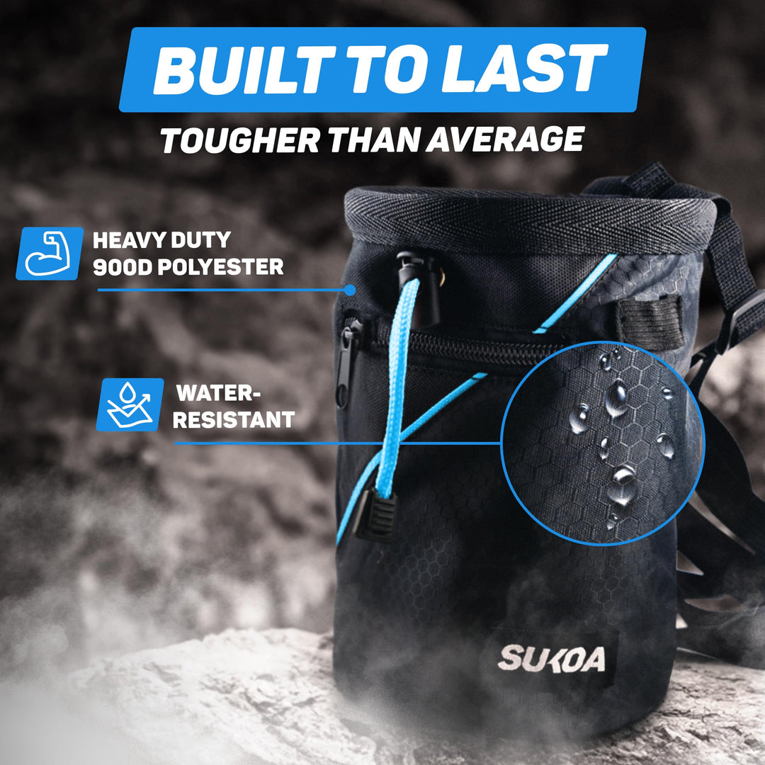 Chalk Bag for Rock Climbing - Rock Climbing Gifts Gear Accessories - Weight Lifting, Gym, Bouldering, Disc Golf, Wall, Rock Climbing Chalk Bag
