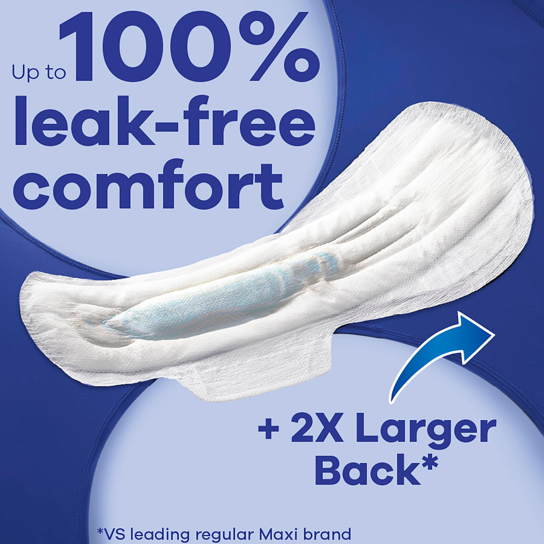 Maxi Feminine Pads For Women, Size 5 Extra Heavy Overnight Absorbency, With Wings, Unscented, Pack Of 20