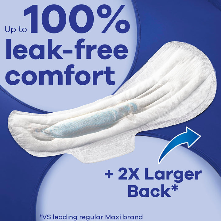 Maxi Feminine Pads For Women, Size 5 Extra Heavy Overnight Absorbency, With Wings, Unscented, Pack Of 20