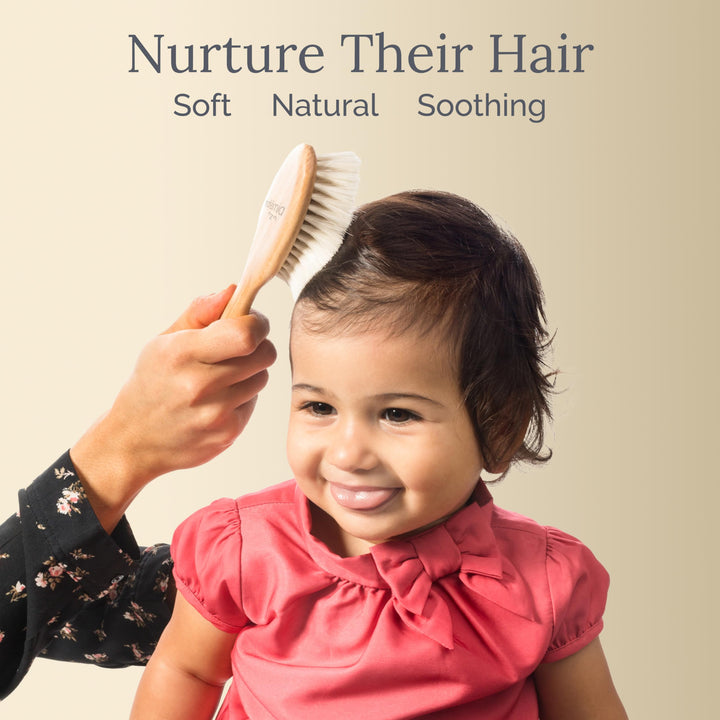 Wooden Baby Hair Brush and Comb Set for Newborns and Toddlers - Ideal for Cradle Cap