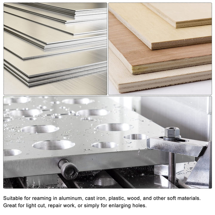 5.5mm Chucking Reamer, HSS Cobalt M35 Lathe Machine Reamer D4 6 Straight Flutes, Round Shank Milling Cutting Tool, for Stainless Steel Alloy Copper Metal