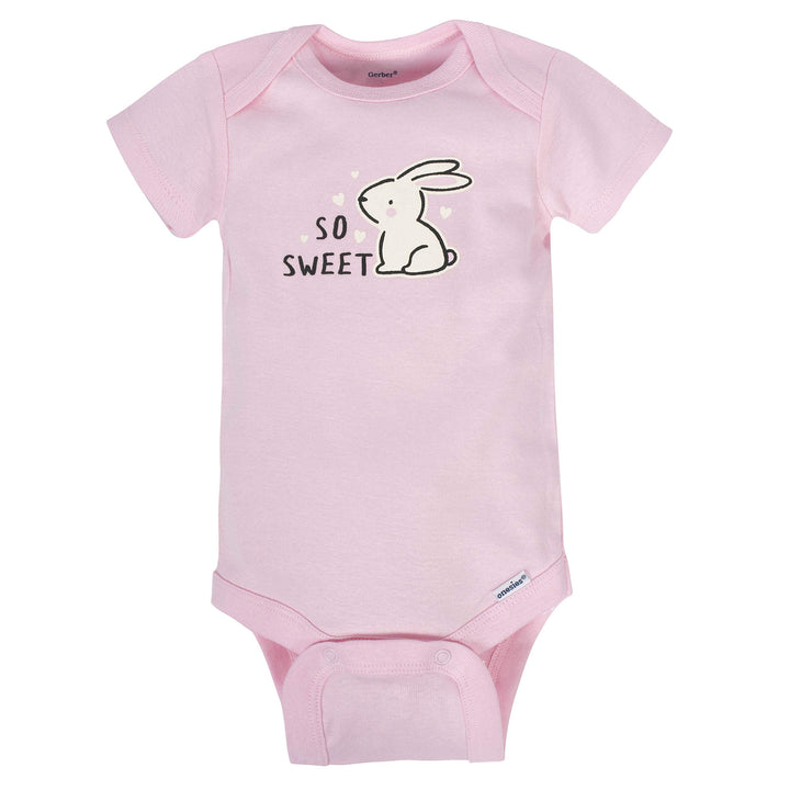 Baby Girl's 8-Pack Short Sleeve Onesies Bodysuits, Princess Pink, Newborn