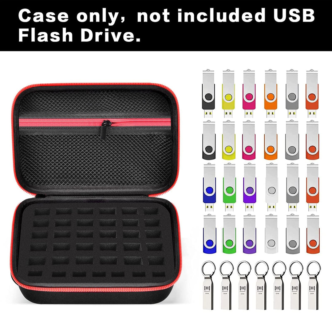 37 Slots USB Flash Drive Case SD Cards Thumb Drive Memory Card Holder SD SDXC SDHC Card Storage Bag Electronic Accessories Organizer for SanDisk/for Samsung|Inland/for PNY(Case Only) (Black)