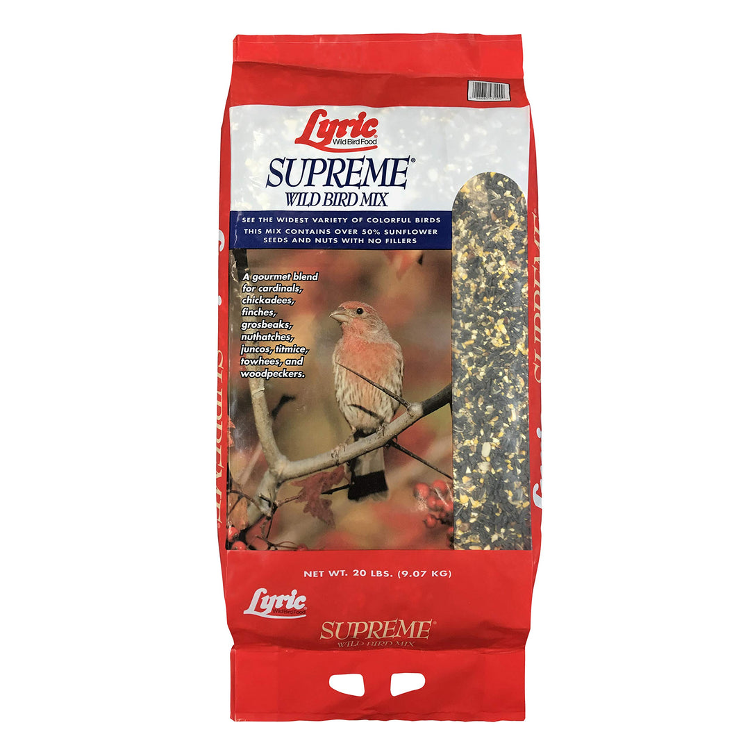 Supreme Wild Bird Seed - Wild Bird Food Mix with Nuts & Sunflower Seeds - Attracts Many Beautiful Songbirds - 20 lb. Bag