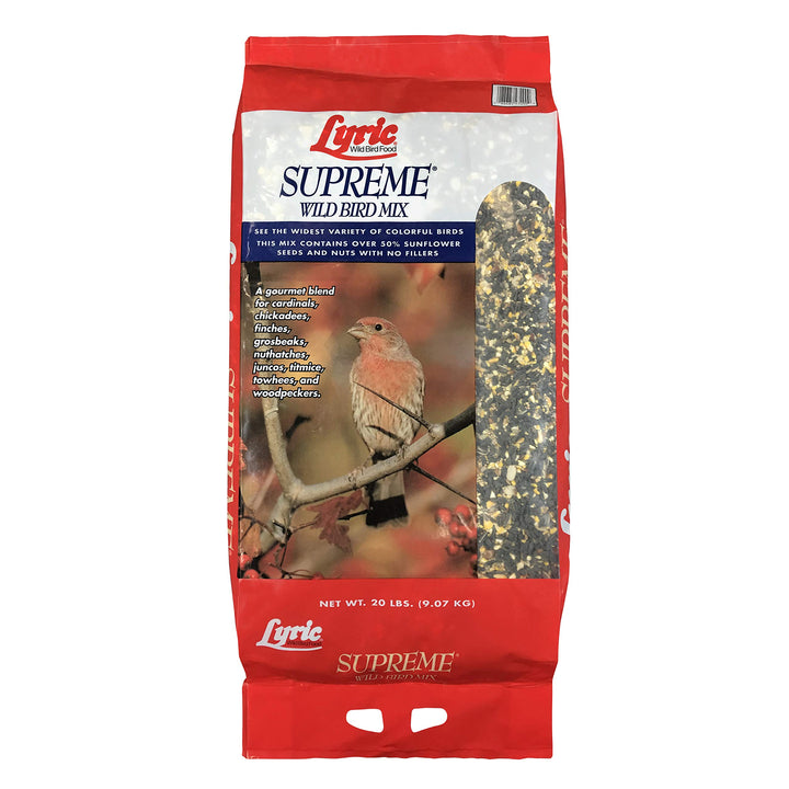 Supreme Wild Bird Seed - Wild Bird Food Mix with Nuts & Sunflower Seeds - Attracts Many Beautiful Songbirds - 20 lb. Bag