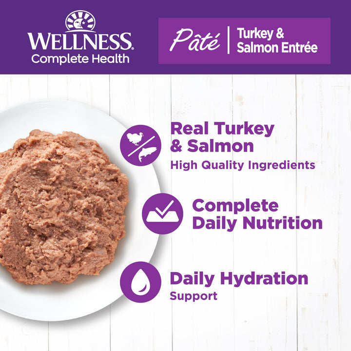 Complete Health Pate Adult Wet Cat Food, Natural, Protein-Rich, Grain Free, 5.5 Ounce, 24 Pack, (Turkey & Salmon)
