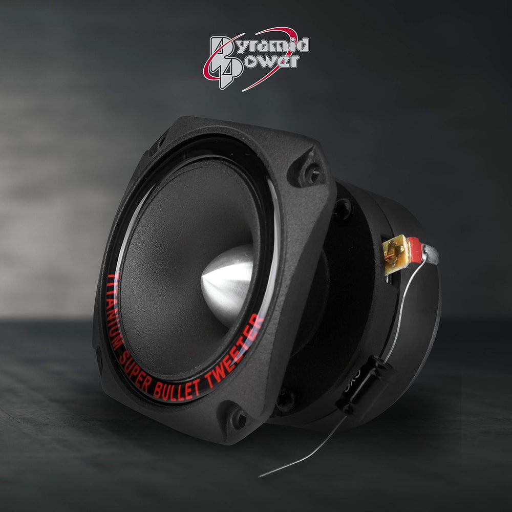1 Audio Car Tweeter Speaker - Aluminum Die-Cast Frame, 300 Watt Peak, 2k-20kHz Frequency Response, 4 to 8 Ohm, Heavy Duty 30 oz. Magnet Structure - 1 Tweeter - TW44, Black, One Size