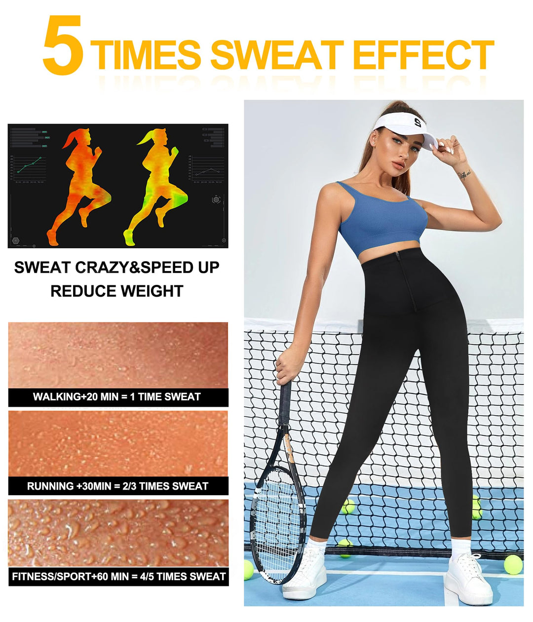 Sauna Sweat Pants for Women High Waist Compression Slimming Weights Thermo Legging Workout Body Shaper Sauna Suit