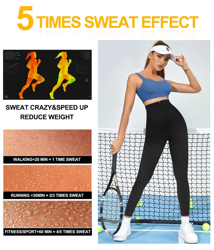 Sauna Sweat Pants for Women High Waist Compression Slimming Weights Thermo Legging Workout Body Shaper Sauna Suit