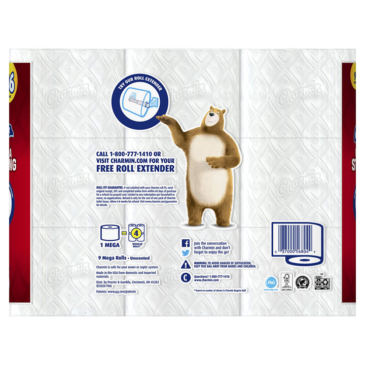 Ultra Strong Toilet Paper, 9 Mega Rolls = 36 Regular Rolls (Prime Pantry) (Packaging May Vary)