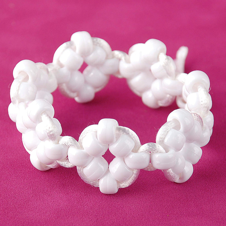 6 by 9mm Barrel Pony Bead, White, 900-Pieces