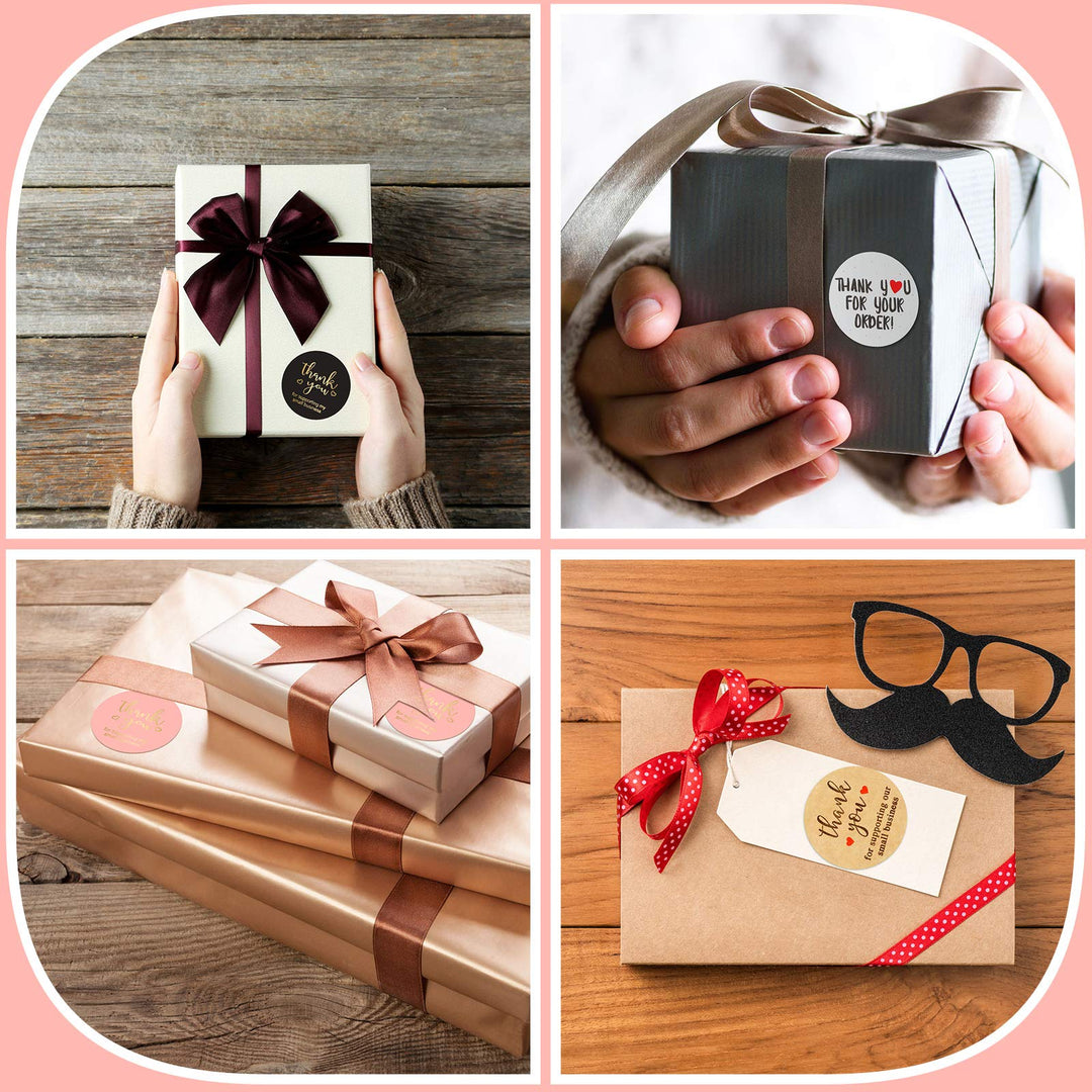4 Rolls 2000 Pieces 1 Inch Thank You Round Stickers Thank You Label Stickers Thank You for Supporting My Small Business Stickers Thank You for Envelope Greeting Cards Packing Supplies