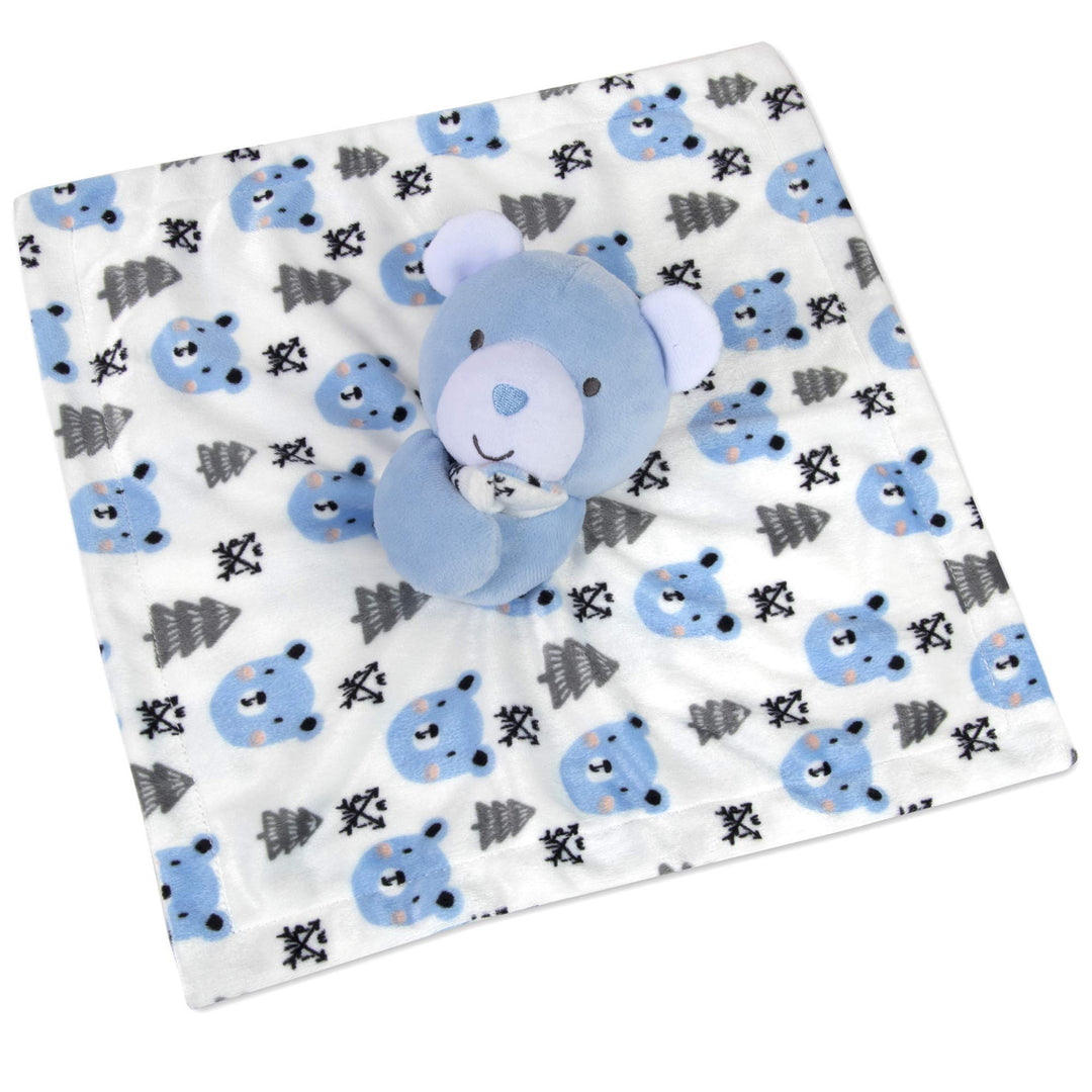 Minky Animal Snuggler Lovey Blanket for Kids, Babies, Boys, Girls, Gender Neutral Security Blanket with Stuffed Animal