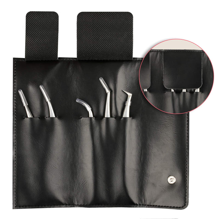 Lash Eyelash Extension Tweezers Set, 5 Pcs Straight and Curved Volume Lash Tweezers For Eyelash Extensions-Professional Stainless Steel Precision Tweezers Set,Lash Extension Supplies