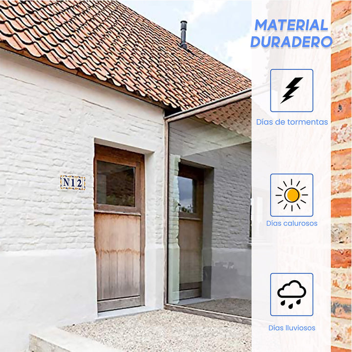 - House number - Number for house, Glazed ceramic, Hand painted spanish technique, Names and Addresses (9)