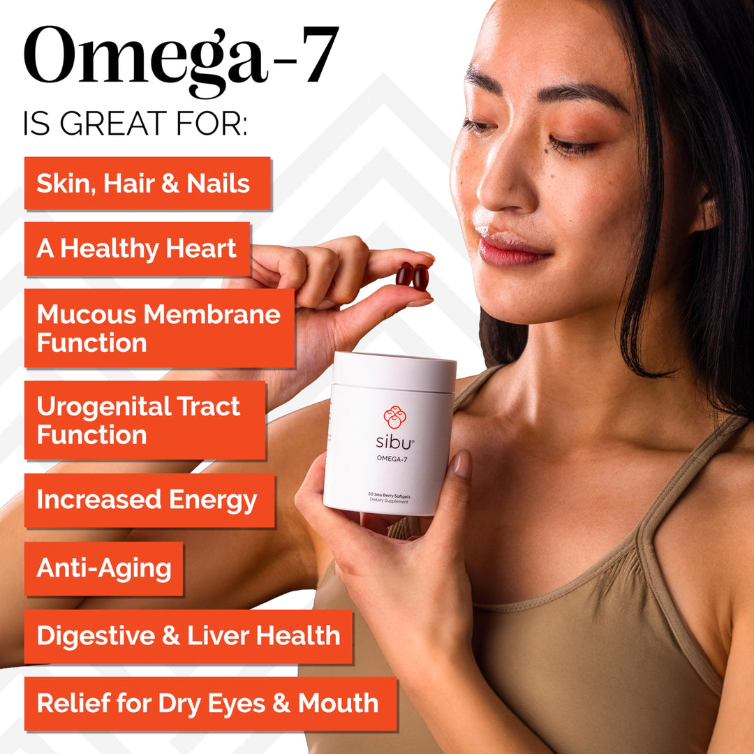 Omega-7 Softgels, Premium Organic Himalayan Sea Buckthorn Oil (60ct, 30 Day Supply) – Supplement for Healthy Skin, Hair, Nails and Dryness