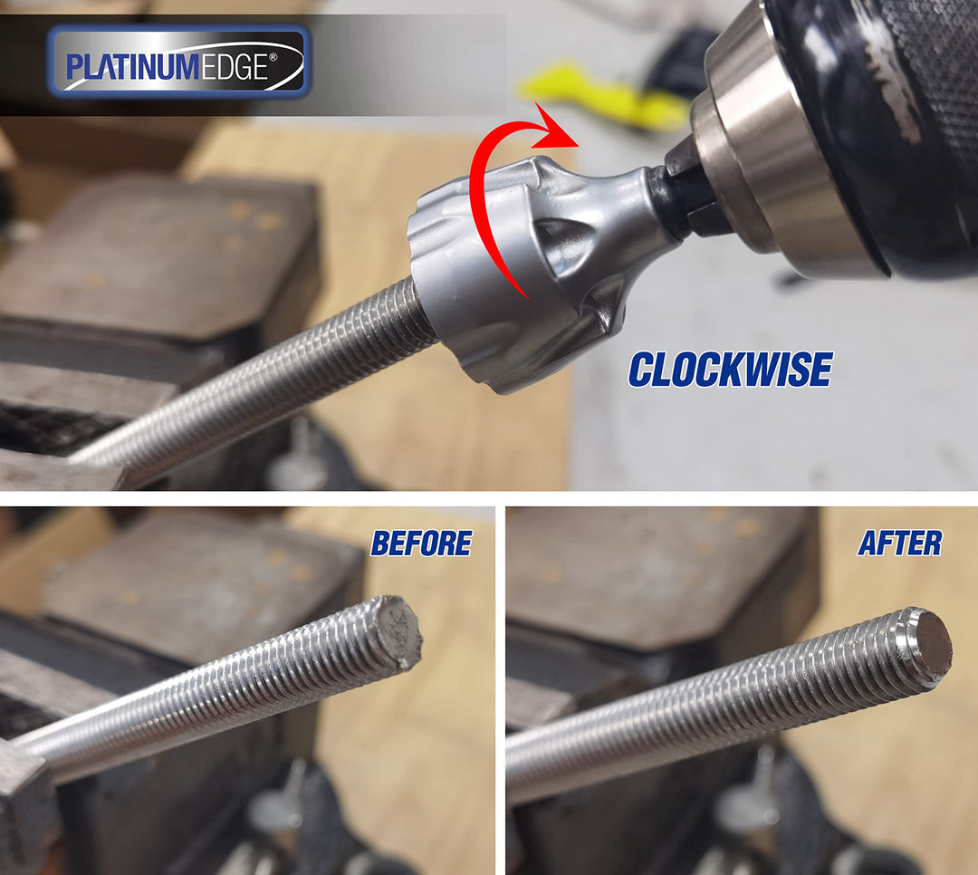 Deburring External Chamfer Tool, YG8 Carbide Blade, Deburring Drill Bit, Remove Burr Tools, Quick Release 1/4inch Hex Shank, Repairing Damaged Bolts, Fits for 1/8”-3/4” (3mm-19mm)