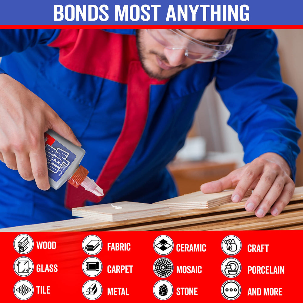 Multi-Surface Adhesive Glue, Bonds Most Anything. Use as Wood Glue or on Fabric Glass Mosaic Carpet Ceramic Tile Metal Stone & More. Non-Toxic, Dries Crystal Clear 14.2oz /420ml