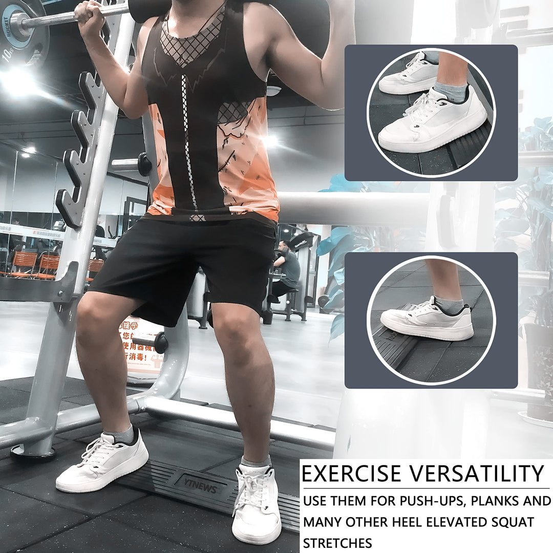 Squat Wedge Blocks for Weight Lifting, Non-Slip Solid Rubber Squat Blocks for Powerlifting, Deadlifting, Weight Training, Barbell and Kettlebell Squats