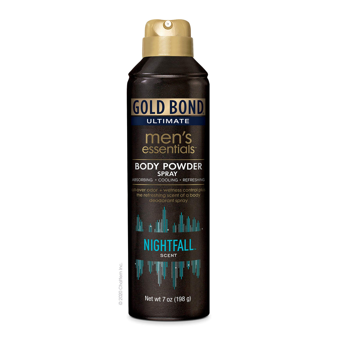 Ultimate Men's Essentials Body Powder Spray 7 oz. Nightfall Scent Odor + Wetness Protection