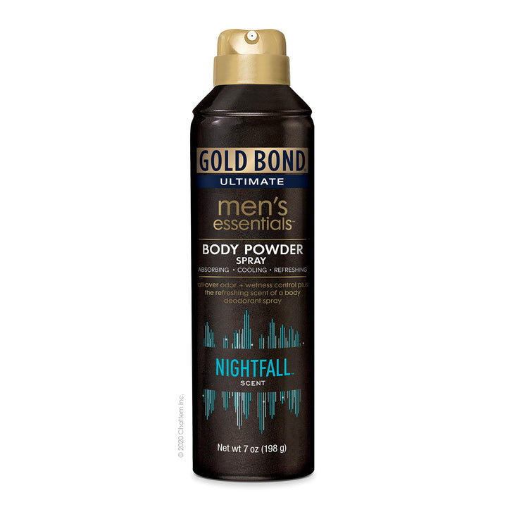 Ultimate Men's Essentials Body Powder Spray 7 oz. Nightfall Scent Odor + Wetness Protection