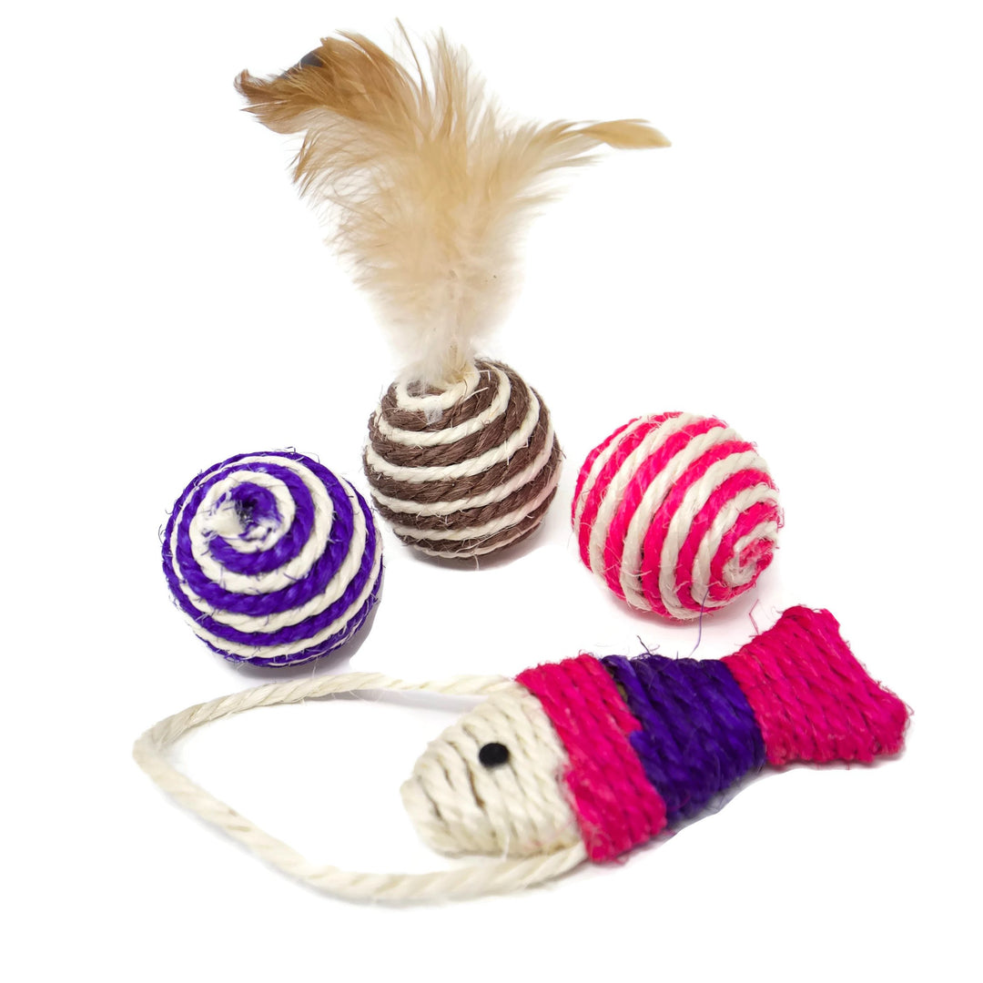 24 Cat Toys Kitten Toys Assortments, 2 Way Tunnel, Cat Feather Teaser - Wand Interactive Feather Toy Fluffy Mouse, Crinkle Balls for Cat, Puppy, Kitty, Kitten