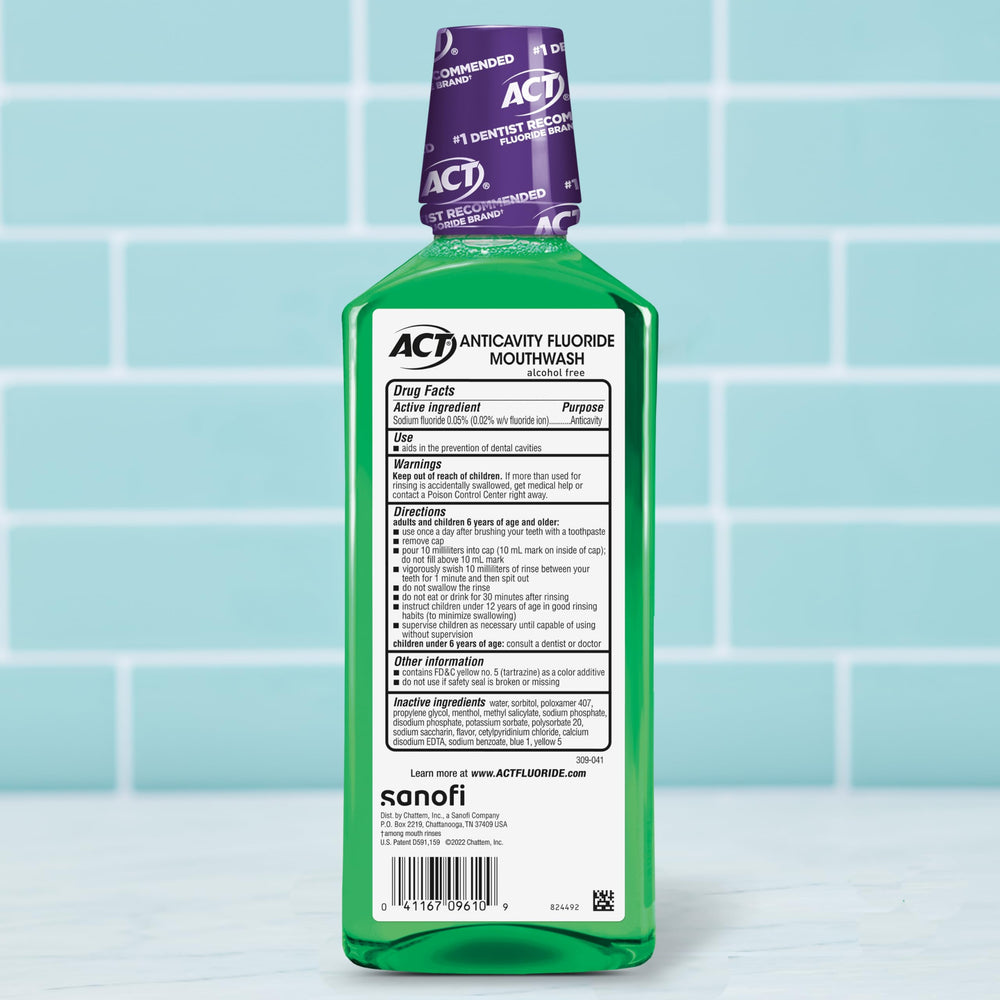 Act Anticavity Fluoride Mouth Rinse Alcohol Free, Fresh Mint 18 oz by Act