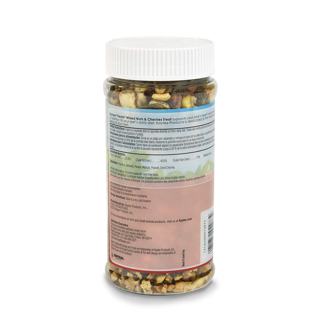 Fiesta Mixed Nuts And Cherries Treat For Pet Birds, 8 oz Jar