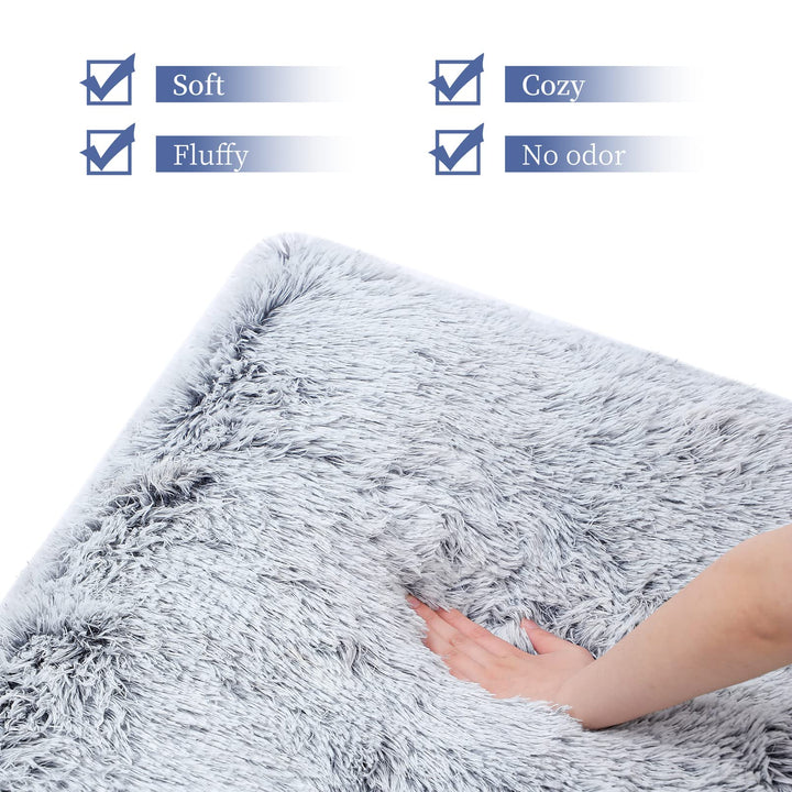 Dog Bed,Crate Pet Bed Kennel Pad,Soft Plush Washable,Comfortable Dog Bed,Suitable for Medium & Large Dogs (Grey)