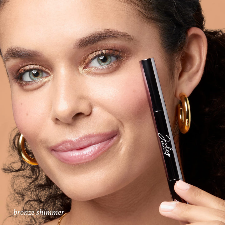 Eyeshadow 101 Crème-to-Powder Waterproof Eyeshadow Stick – Bronze Shimmer – Long-Lasting, Crease-Proof, Luminous Honey Brown Shimmer Eyeshadow with Built-in Smudger