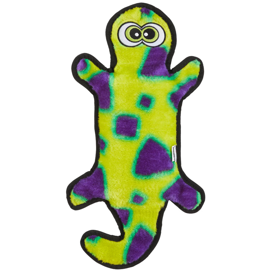 Durablez Tough Plush Squeaky Dog Toy, Gecko, Green, Large