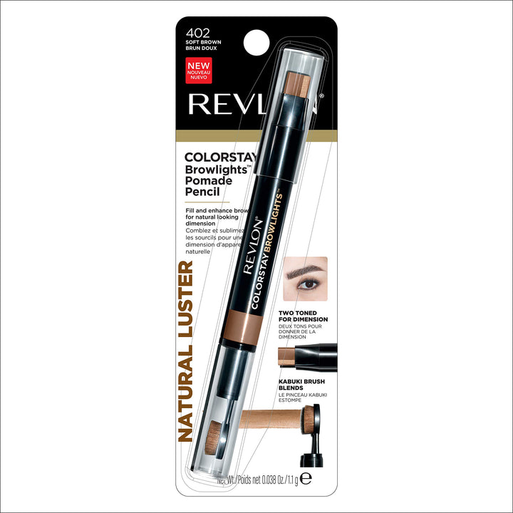Revlon Colorstay Browlights Pencil, Eyebrow Pencil & Brow Highlighter, 0.55 Lb, Soft Brown
