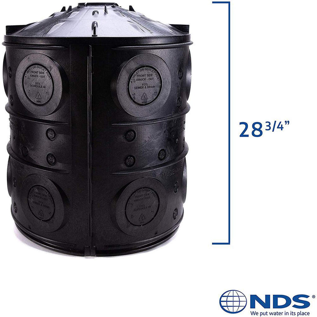 FWAS24 24-inch by 28.75-inch Flo-Well Dry Well Storm Water Leaching System, Black