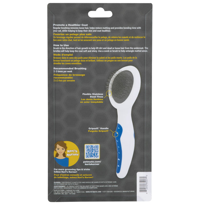 Petmate GripSoft Cat Brush, White & Blue, One Size