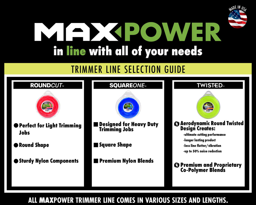 MaxPower 333695 Residential Grade Round Nylon 0.095 Inch Trimmer Line, 855 Foot Length, Orange