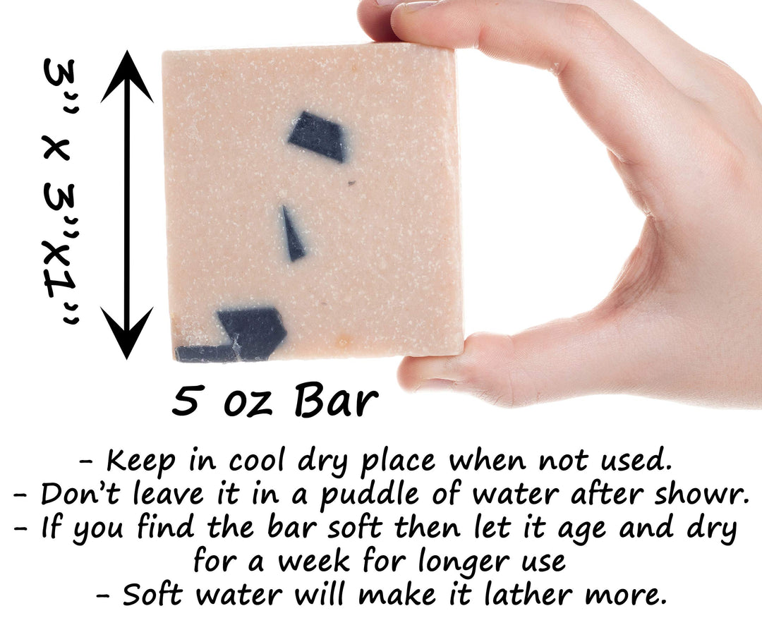 Dead Sea Mud Soap -5oz Castile Handmade Soap bar -Activated Charcoal, Sea Salt, Clay Exfoliant- Essential Oil Natural Soaps- Anniversary Wedding Gifts- Gift ready