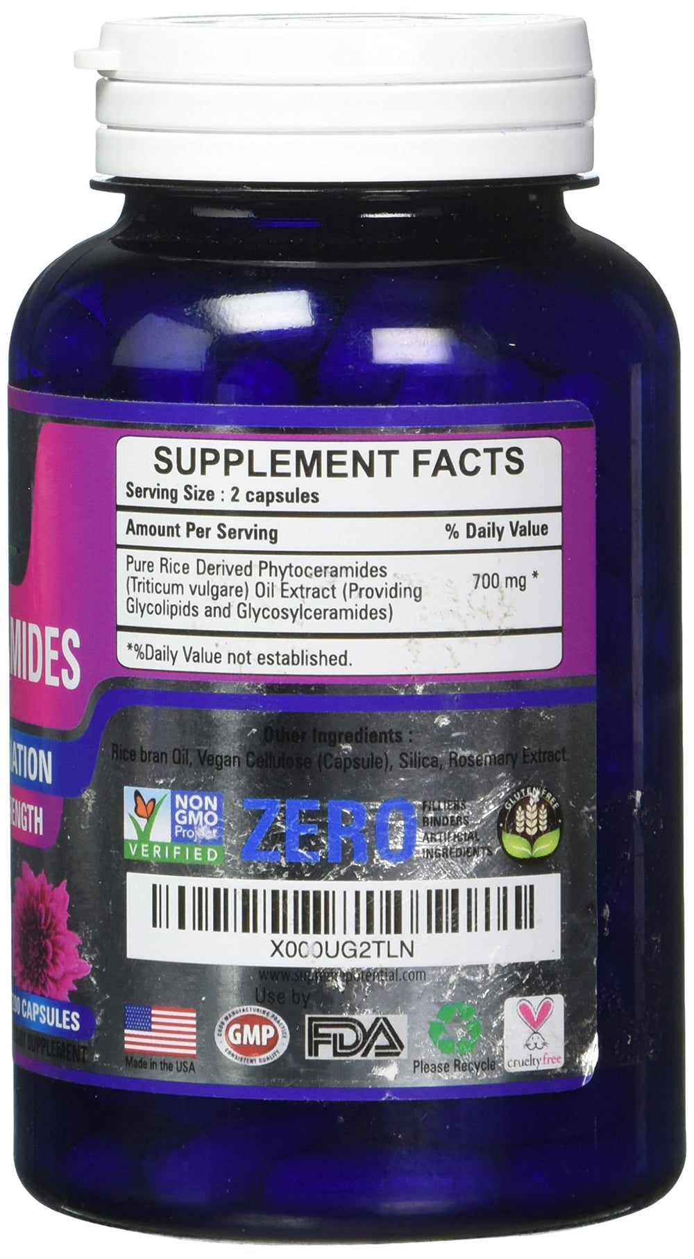 Phytoceramides, 200 Capsule Supply, 700mg Phytoceramides per Serving