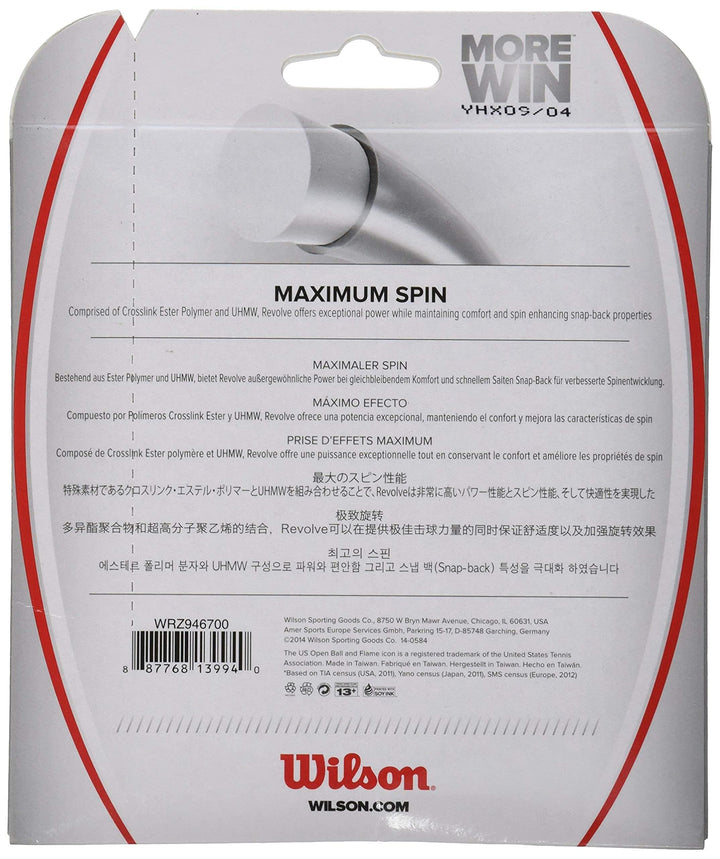 Wilson Revolve 16 Tennis String - Set, Black