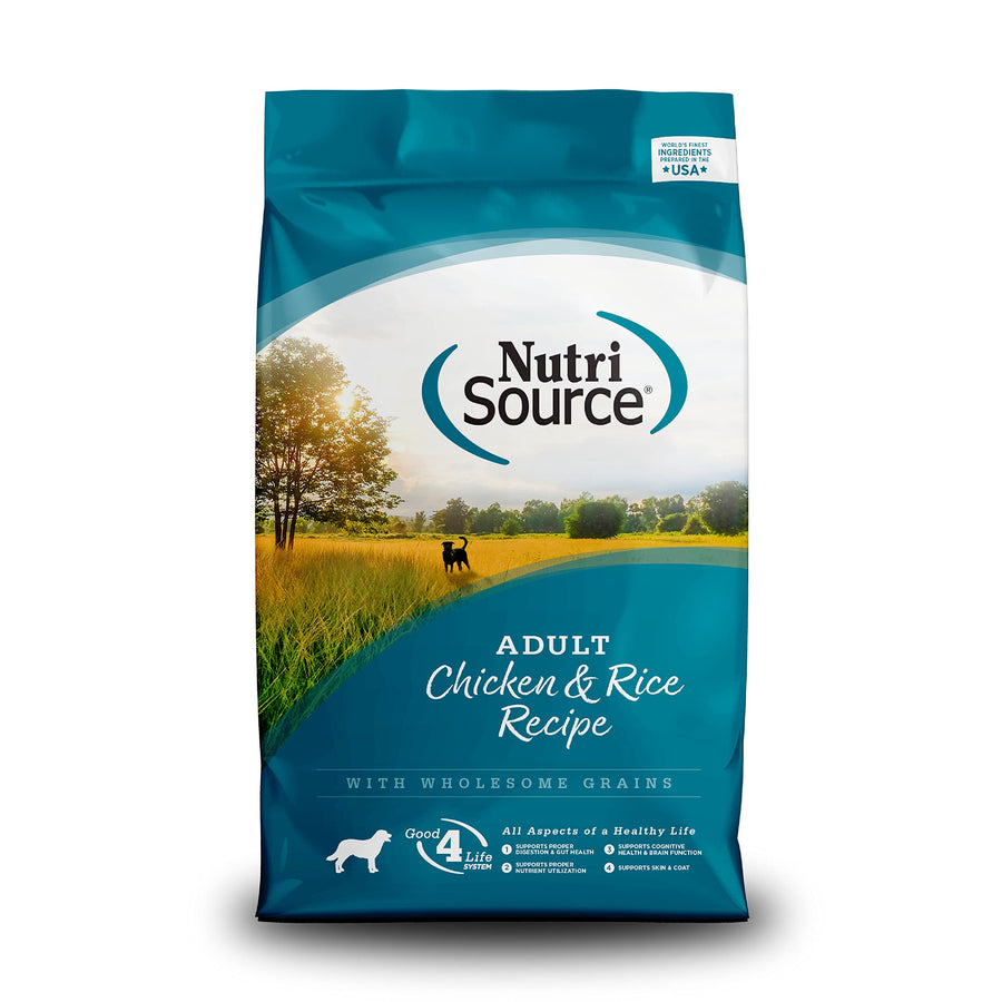 Adult Dog Food, Made with Chicken and Rice, with Wholesome Grains, 15LB, Dry Dog Food
